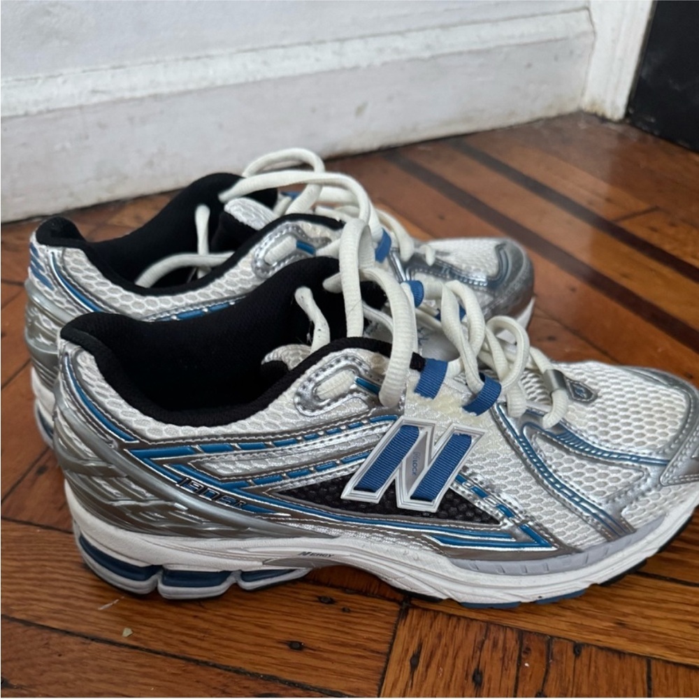 New Balance Silver and Blue Athletic Shoes